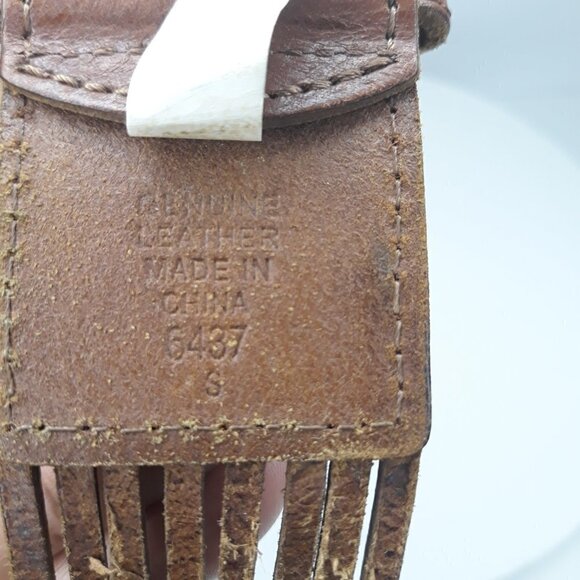 Talbots Leather/Jute Cognac Belt Sz S - Picture 9 of 9